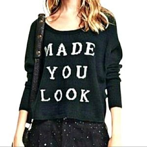 Victoria's Secret Black Made You Look Cropped Knit Sweater | Size L